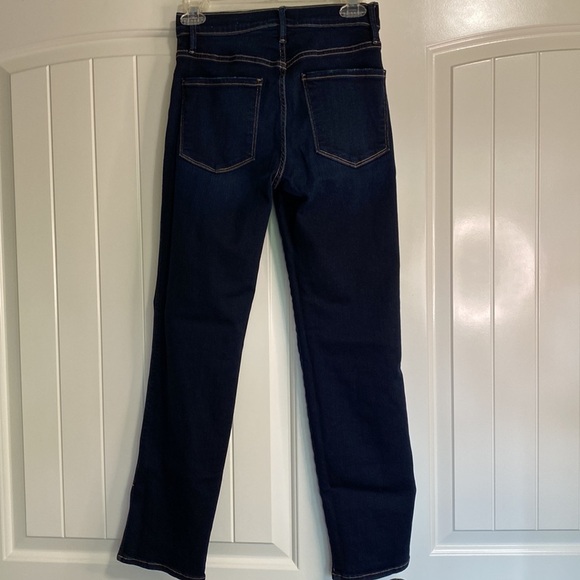 FRAME Le Sylvie High Waist Side Slit Ankle Straight Leg Jeans In Cabana Sz 26 - Picture 7 of 13